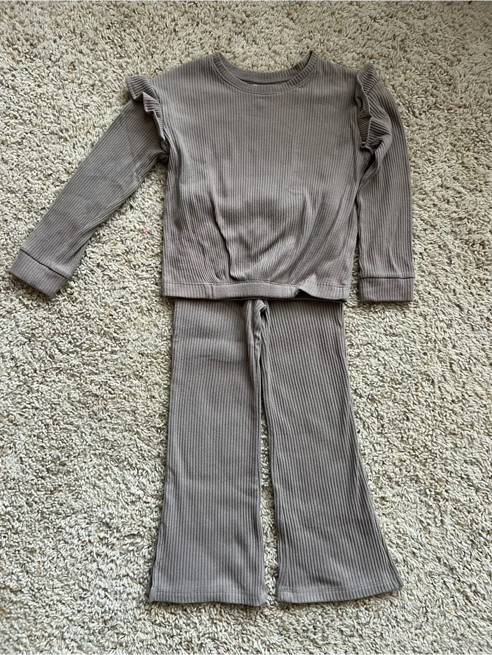 Cat & Jack Ribbed Two-Piece Set - Taupe